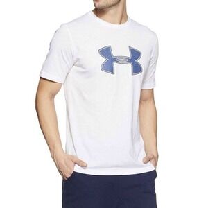 NWOT UNDER ARMOUR Big Logo Men's‎ White T-shirt Tee Loose Size XL